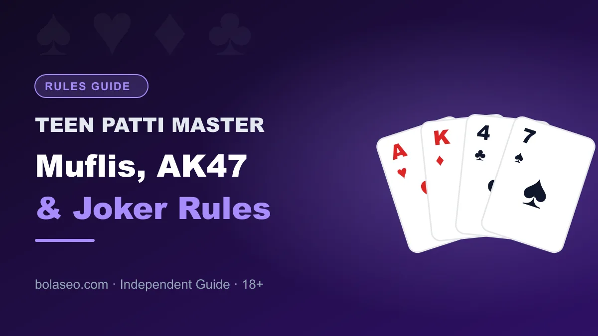 Teen Patti Master Variations Explained: Muflis, AK47, Joker, 999 and More